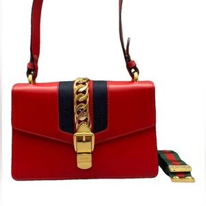 Gucci Sylvie Red and Black Shoulder Bag